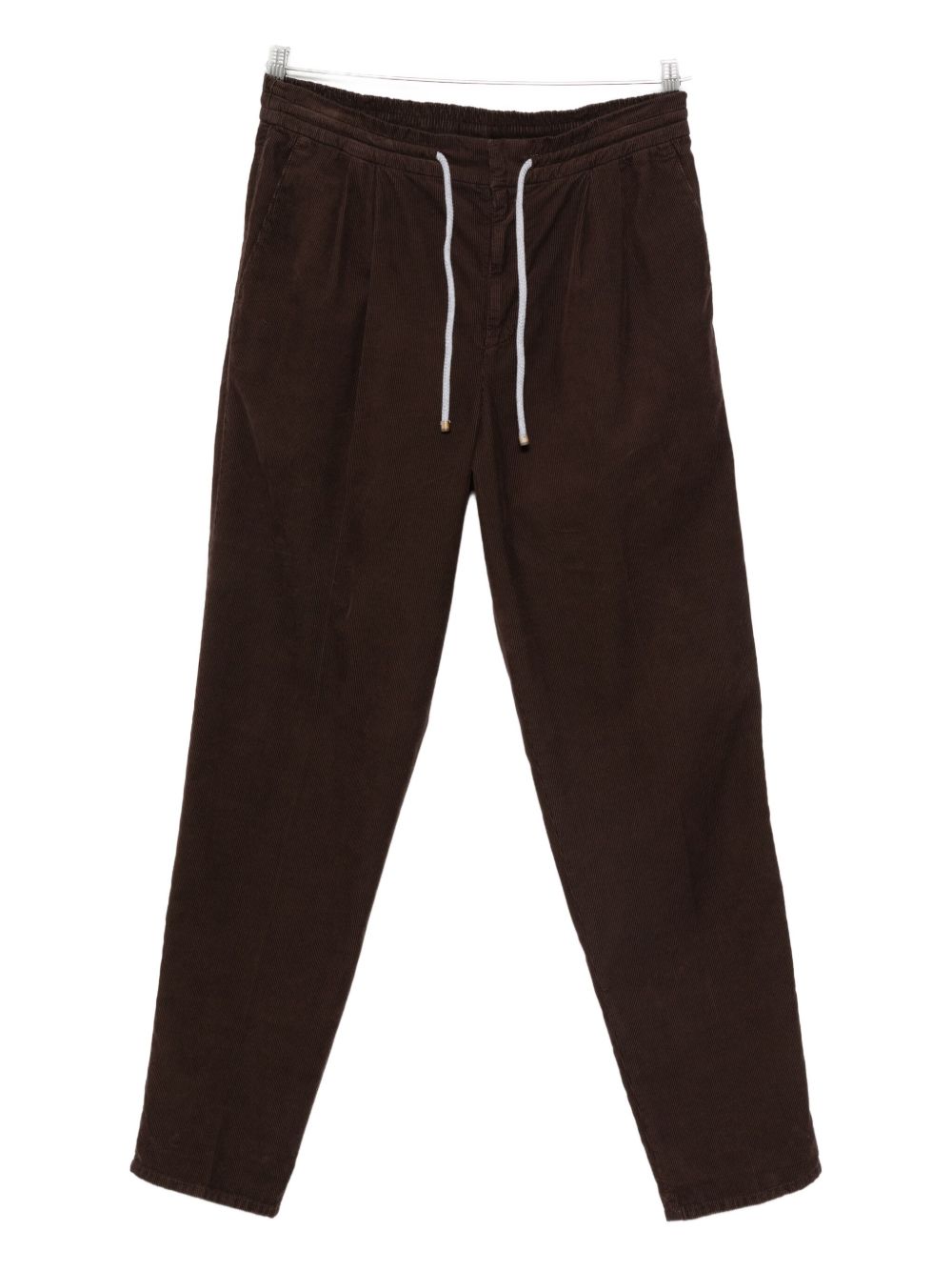 BRUNELLO CUCINELLI Men's Velvet Trousers with Elasticated Drawstring Waistband