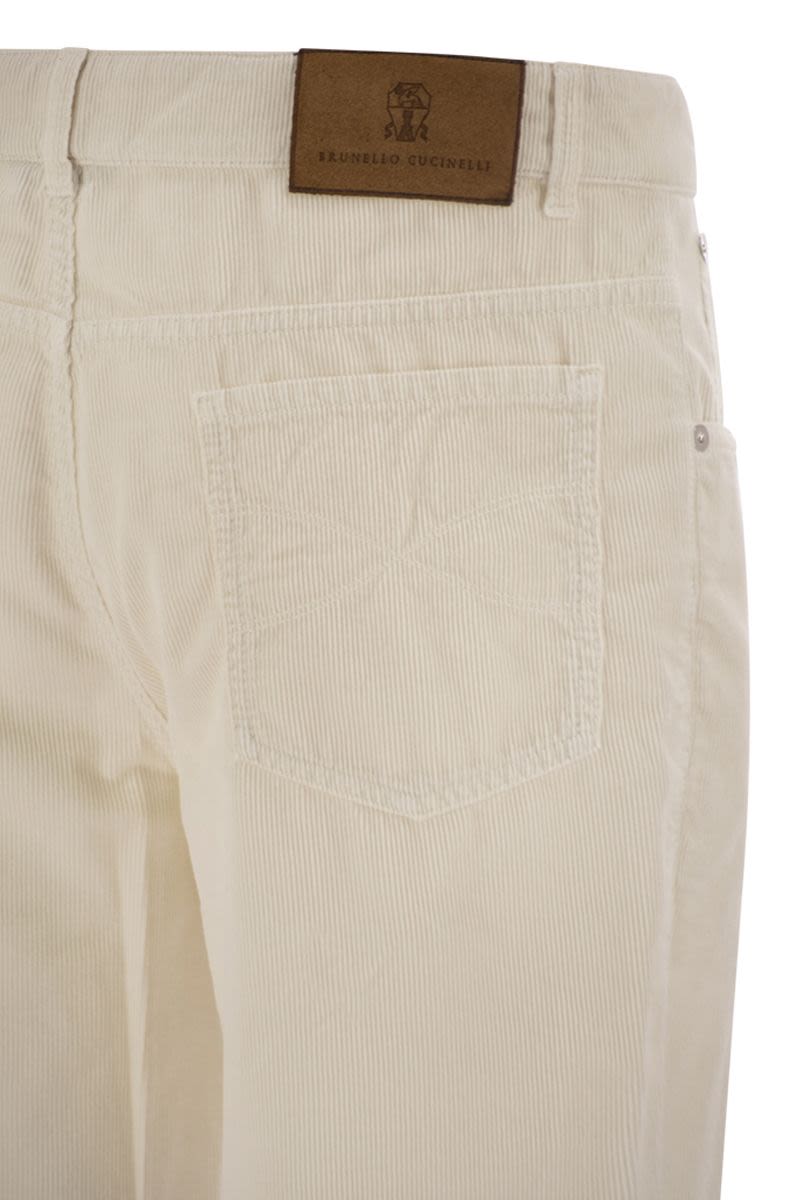 BRUNELLO CUCINELLI Five-Pocket Italian Fit Trousers in Garment Dyed Cotton Corduroy