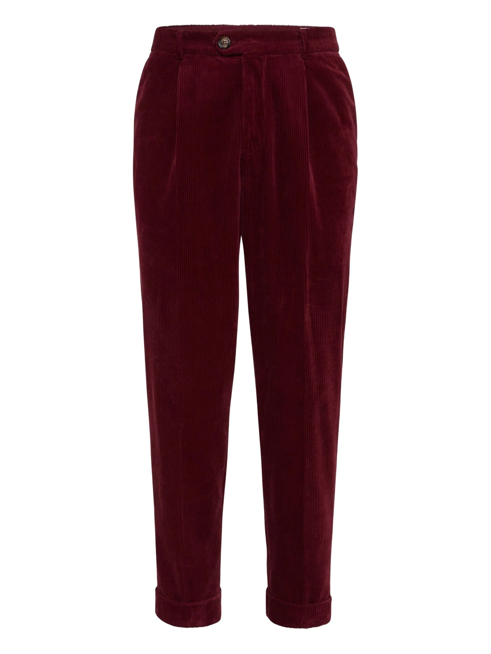 BRUNELLO CUCINELLI Garment-Dyed Leisure Fit Trousers in Cotton Corduroy
