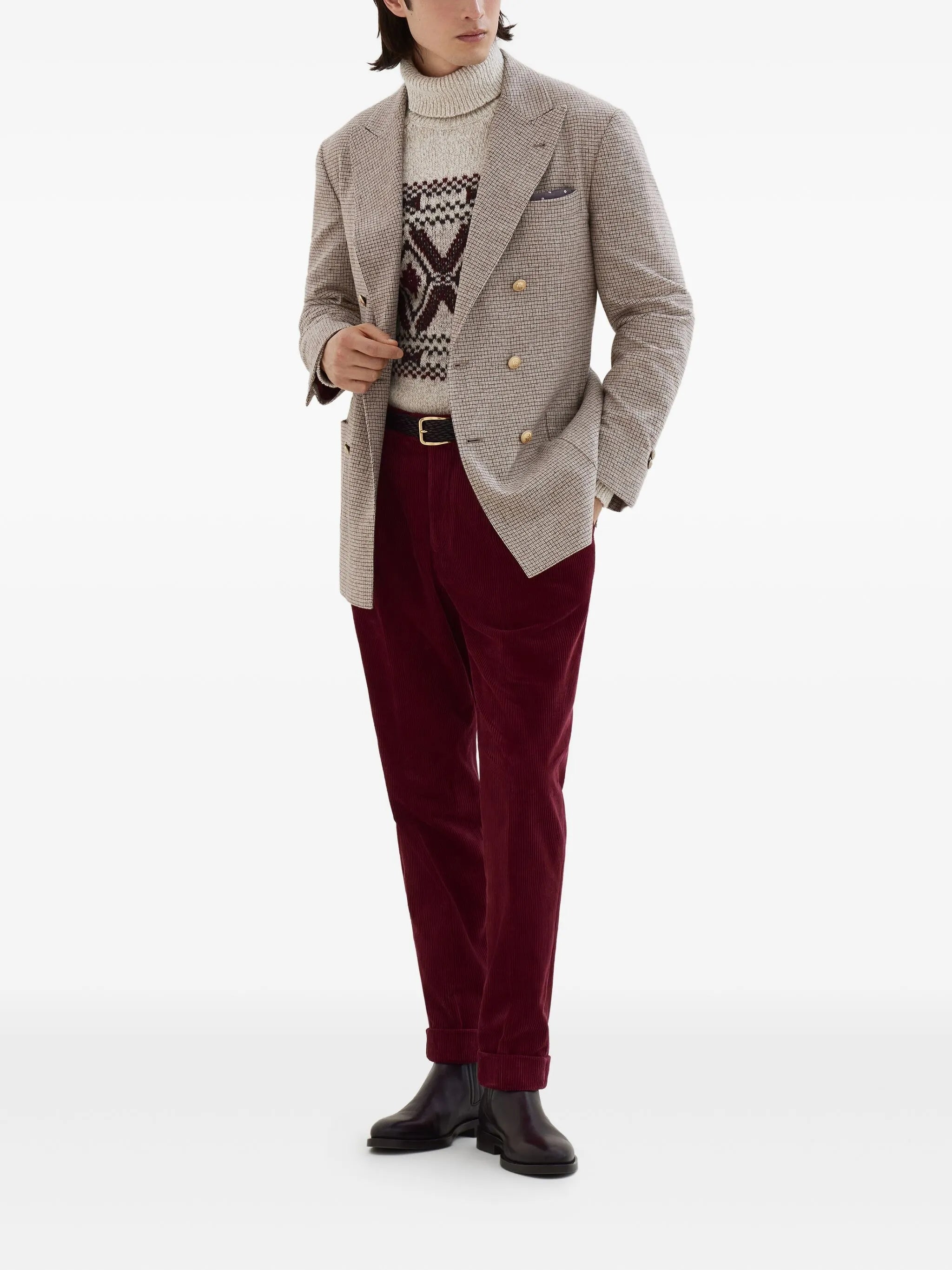 BRUNELLO CUCINELLI Garment-Dyed Leisure Fit Trousers in Cotton Corduroy