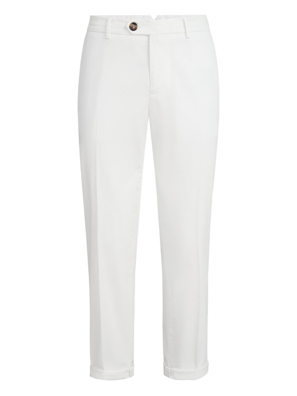 BRUNELLO CUCINELLI Cotton Trousers with Button Fastening and Turned-Up Hem