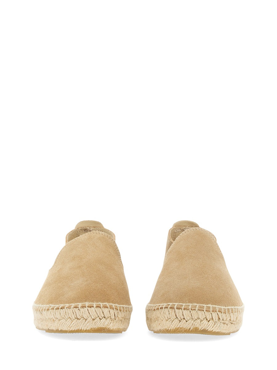 MANEBI Men's Suede Logo Espadrilles - 0.5 CM Sole