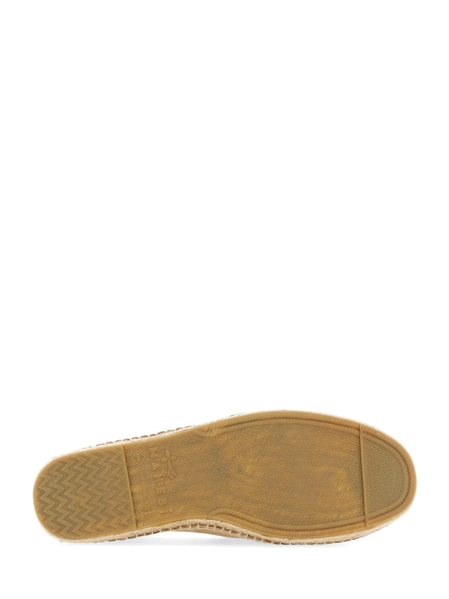 MANEBI Men's Suede Logo Espadrilles - 0.5 CM Sole