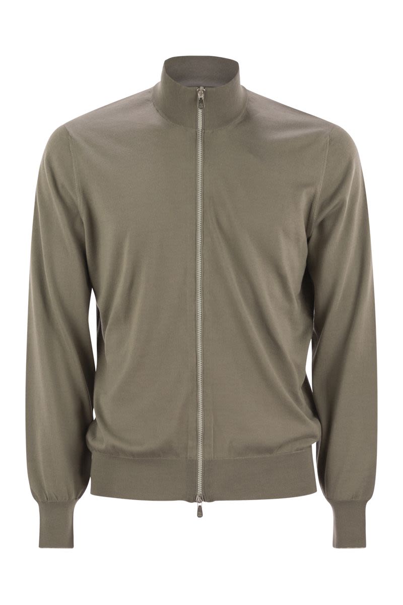 BRUNELLO CUCINELLI Essential Cotton Cardigan with Zip for Men