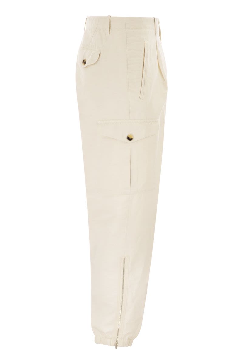 BRUNELLO CUCINELLI Ergonomic Fit Linen and Cotton Cargo Trousers