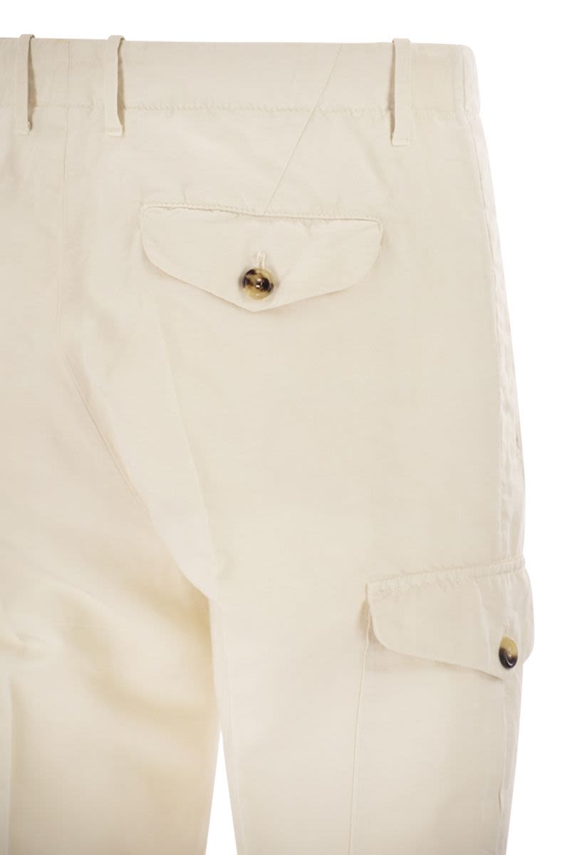 BRUNELLO CUCINELLI Ergonomic Fit Linen and Cotton Cargo Trousers