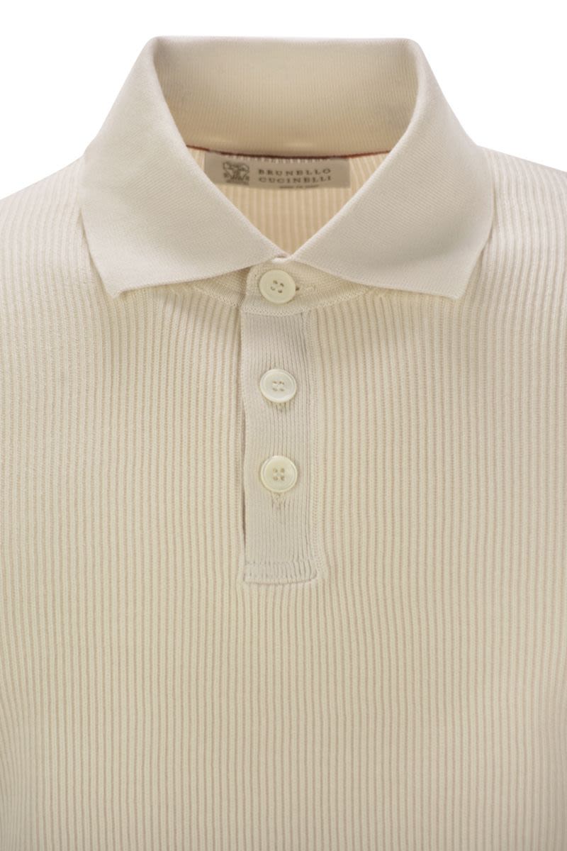BRUNELLO CUCINELLI Lightweight Ribbed Polo-Style T-Shirt