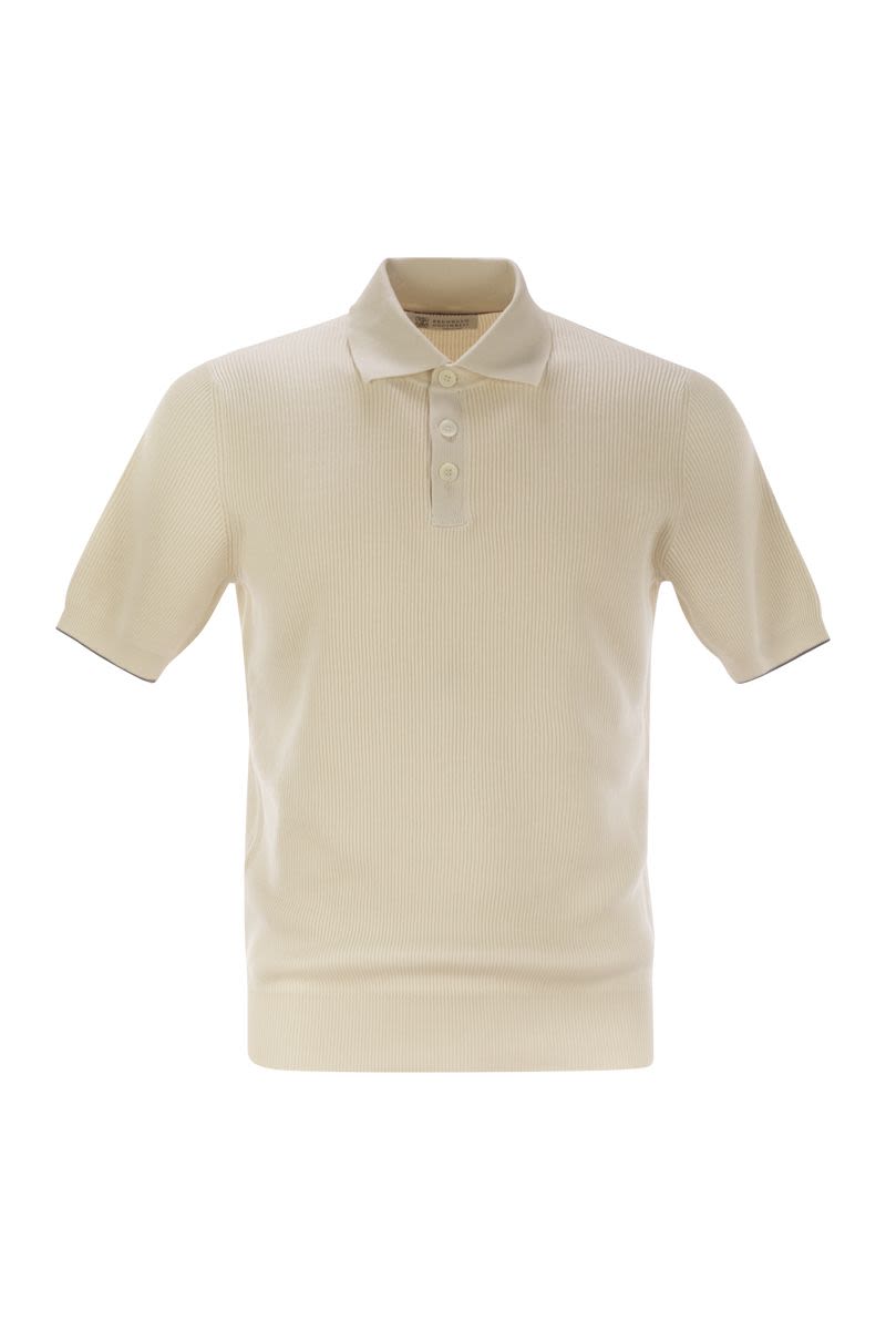 BRUNELLO CUCINELLI Lightweight Ribbed Polo-Style T-Shirt