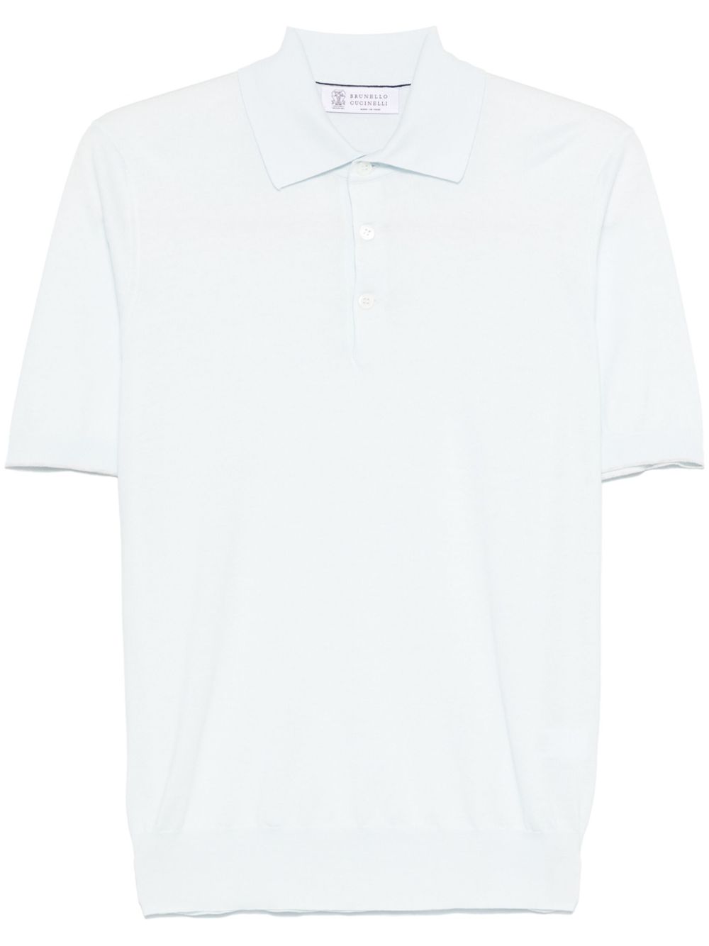 BRUNELLO CUCINELLI Cotton Knit Polo with Button Placket for Men