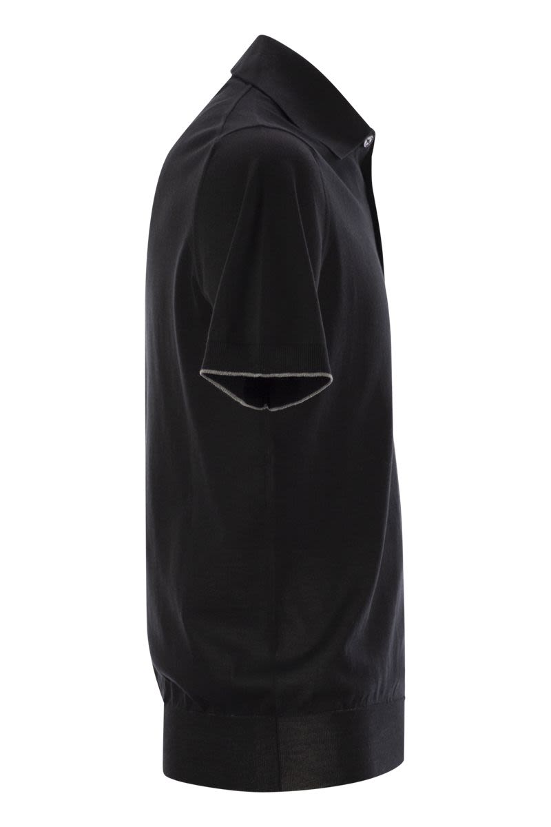 BRUNELLO CUCINELLI Lightweight Cotton Knit Polo Shirt