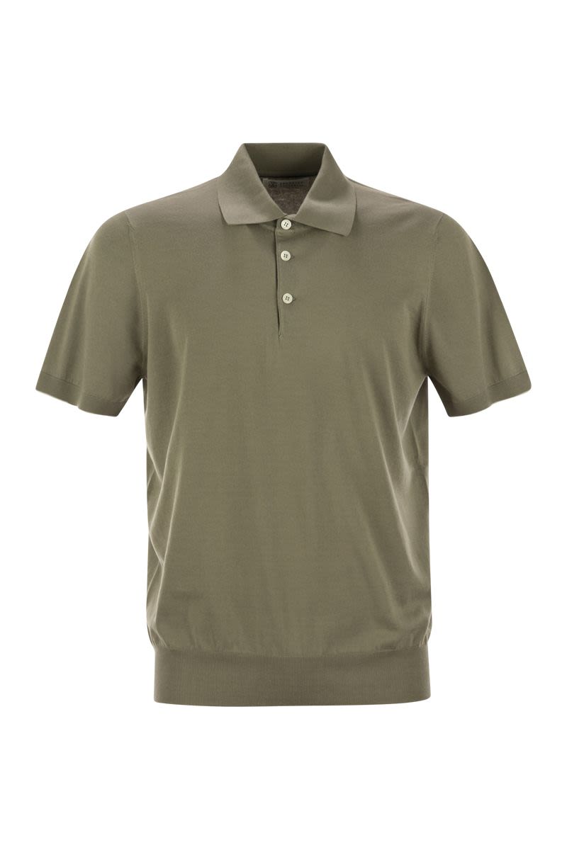 BRUNELLO CUCINELLI Lightweight Cotton Knit Polo Shirt