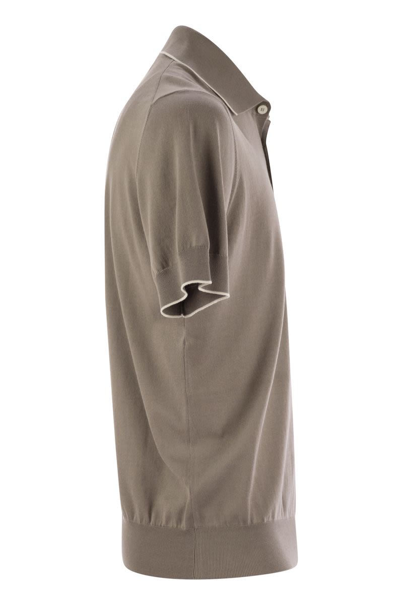 BRUNELLO CUCINELLI Lightweight Cotton Knit Polo Shirt