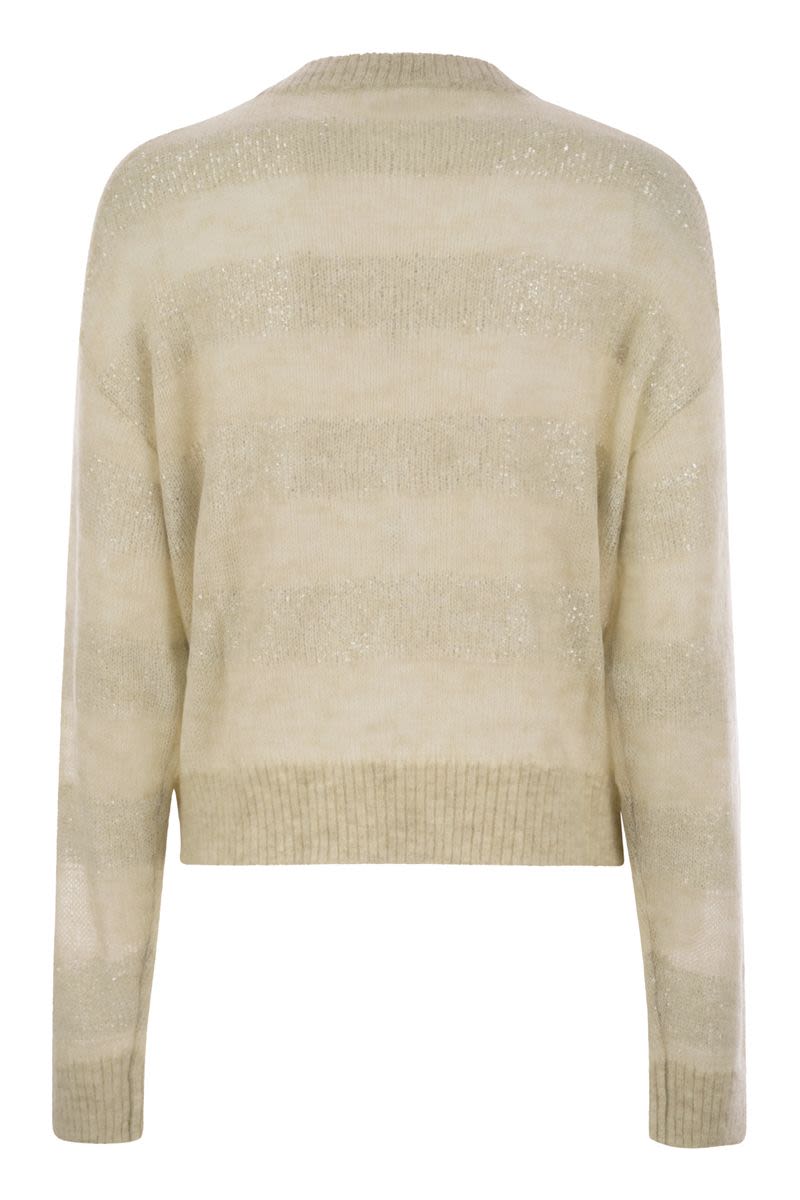 BRUNELLO CUCINELLI Striped Mohair and Wool Sweater