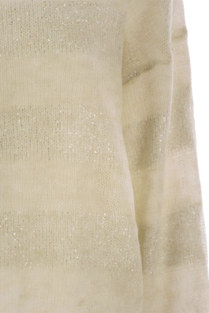 BRUNELLO CUCINELLI Striped Mohair and Wool Sweater