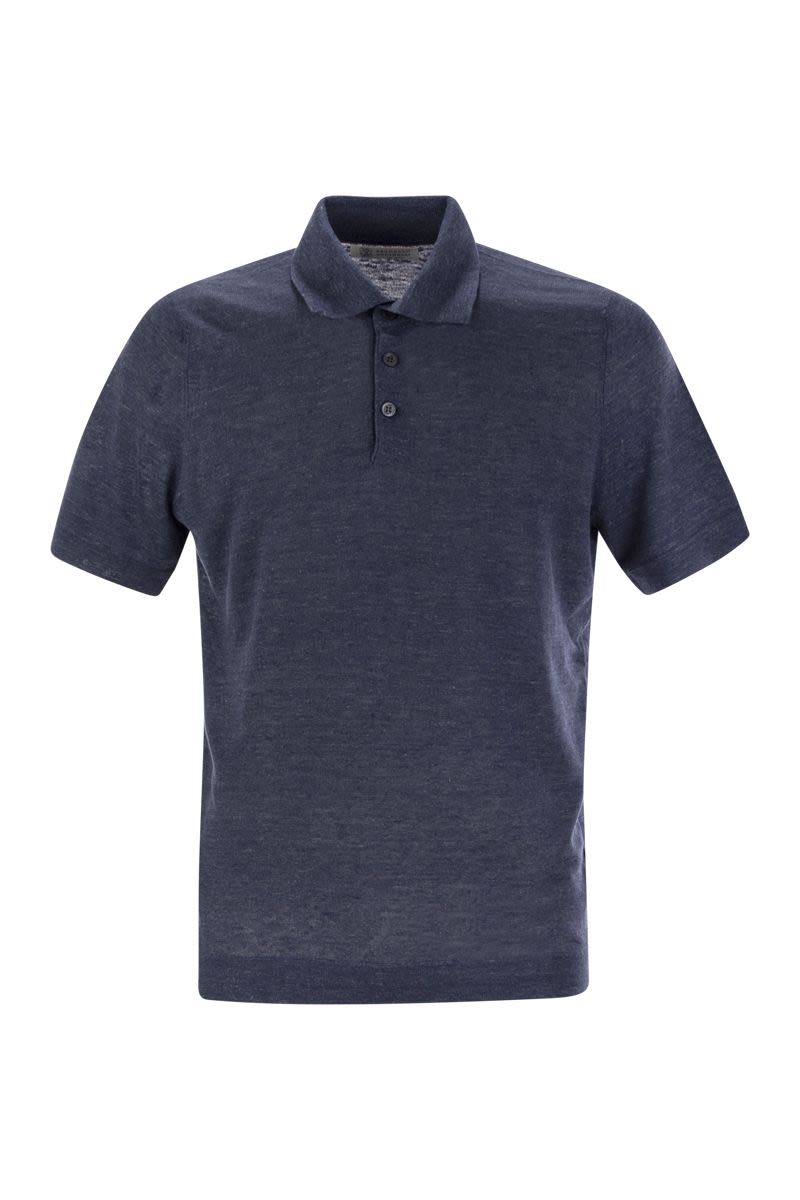 BRUNELLO CUCINELLI Linen and Cotton Knit Polo Shirt