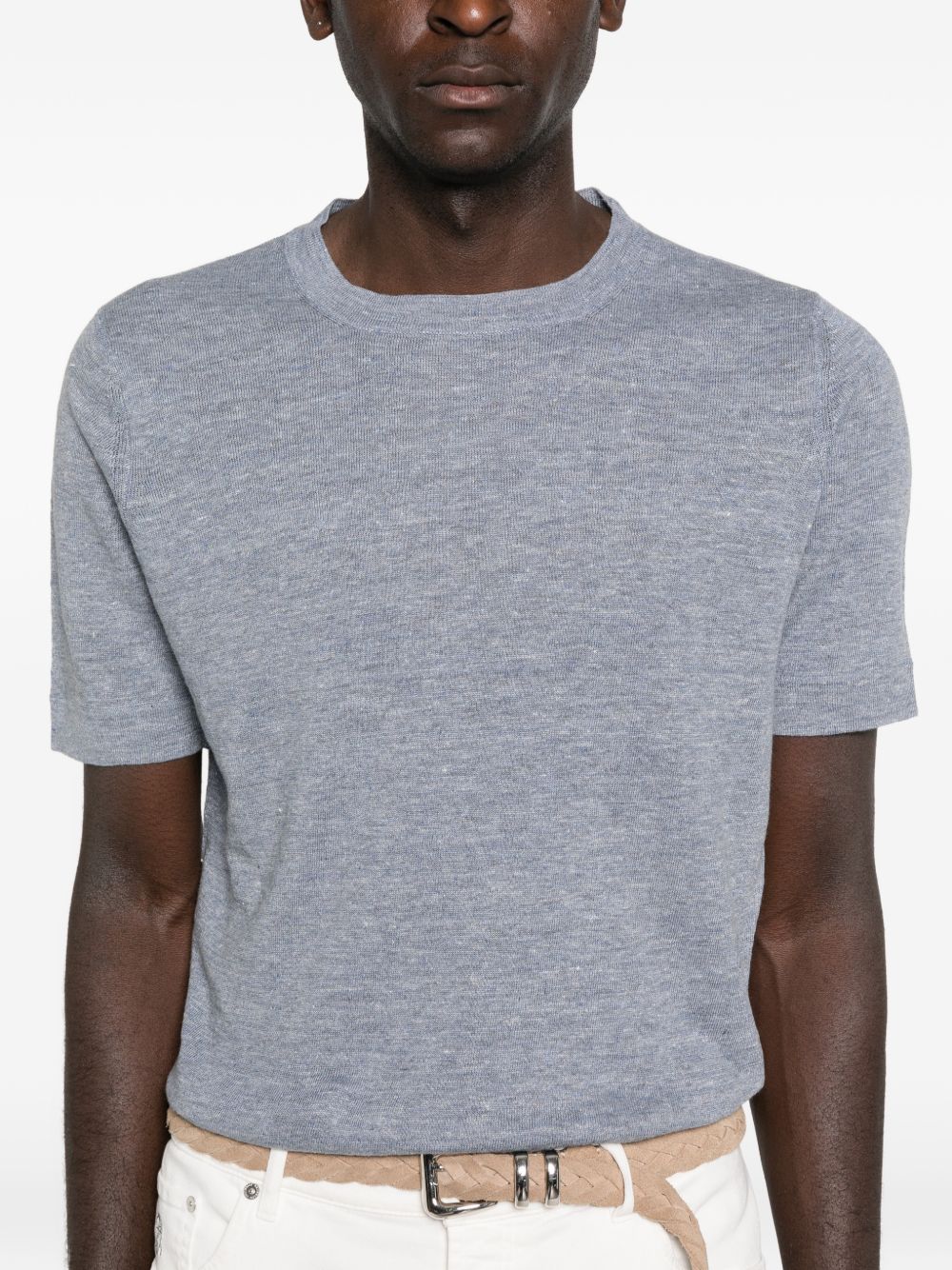 BRUNELLO CUCINELLI Linen Blend Knit Sweater for Men - Spring/Summer