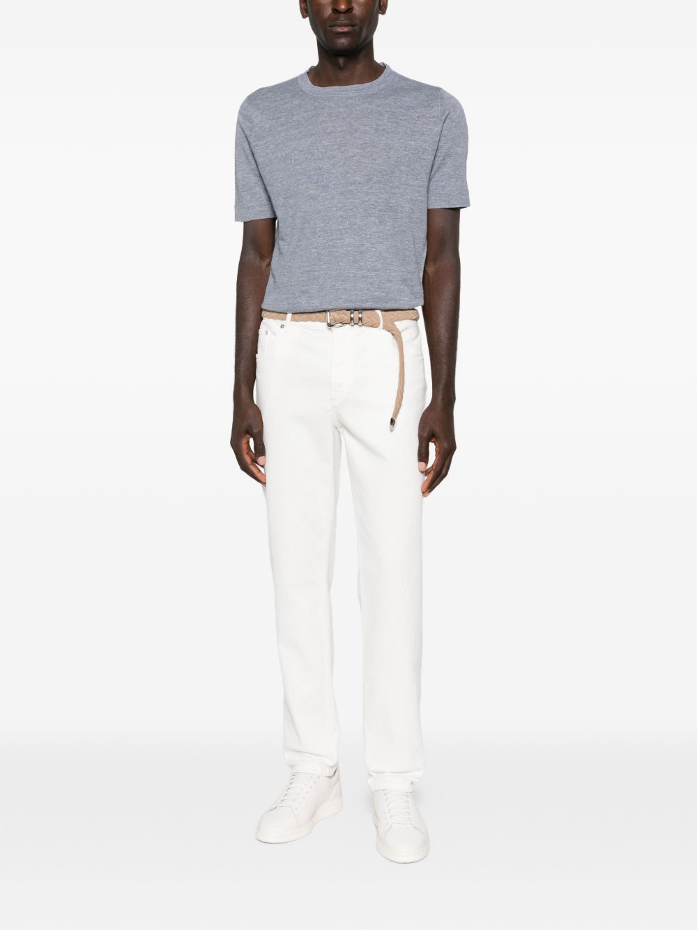 BRUNELLO CUCINELLI Linen Blend Knit Sweater for Men - Spring/Summer