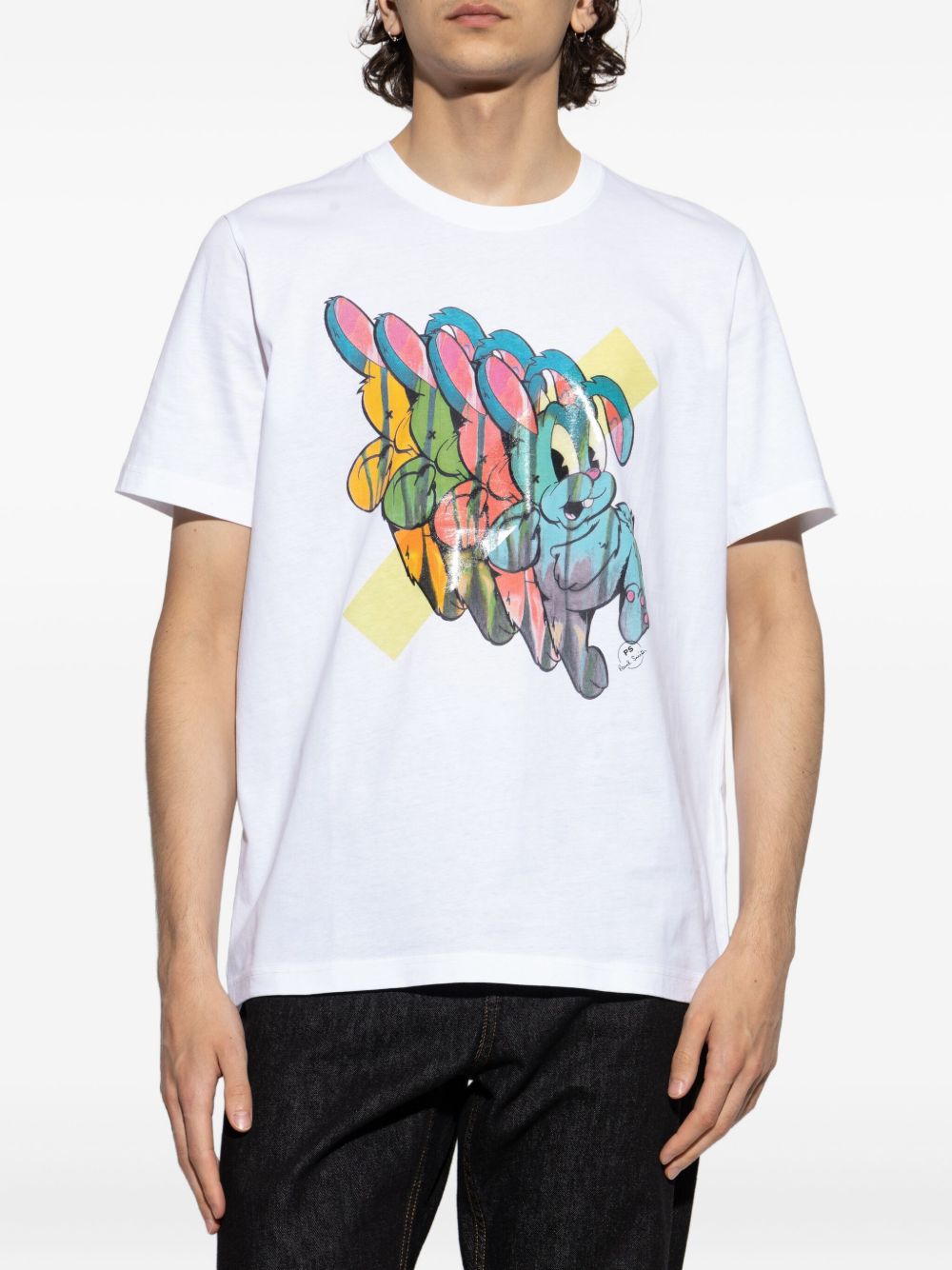 PS PAUL SMITH Men's Bunny Repeat Graphic Cotton T-Shirt