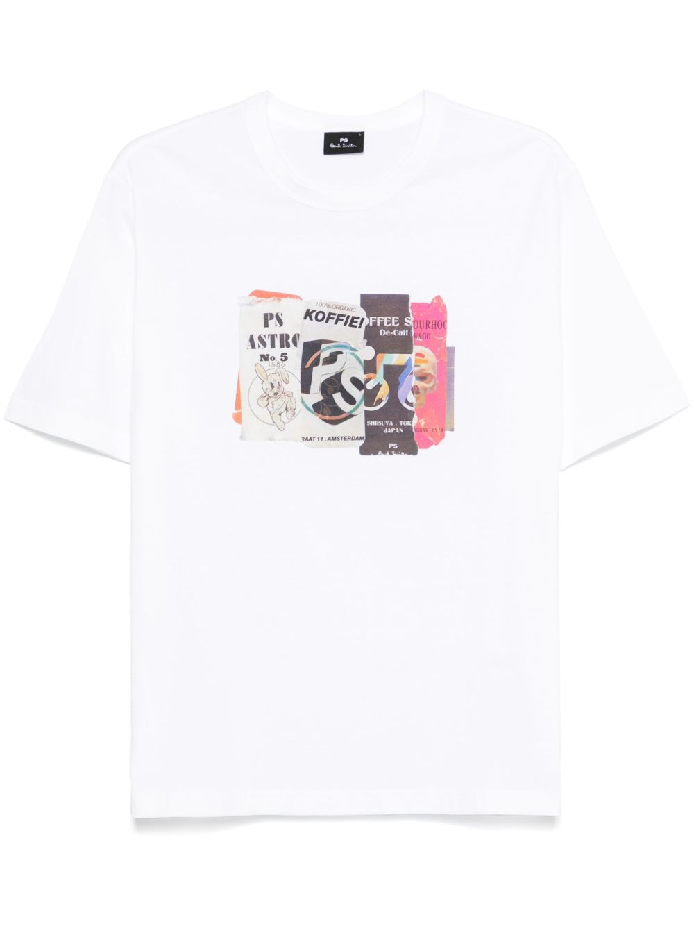 PAUL SMITH Cut & Paste Cotton Crew Neck T-Shirt
