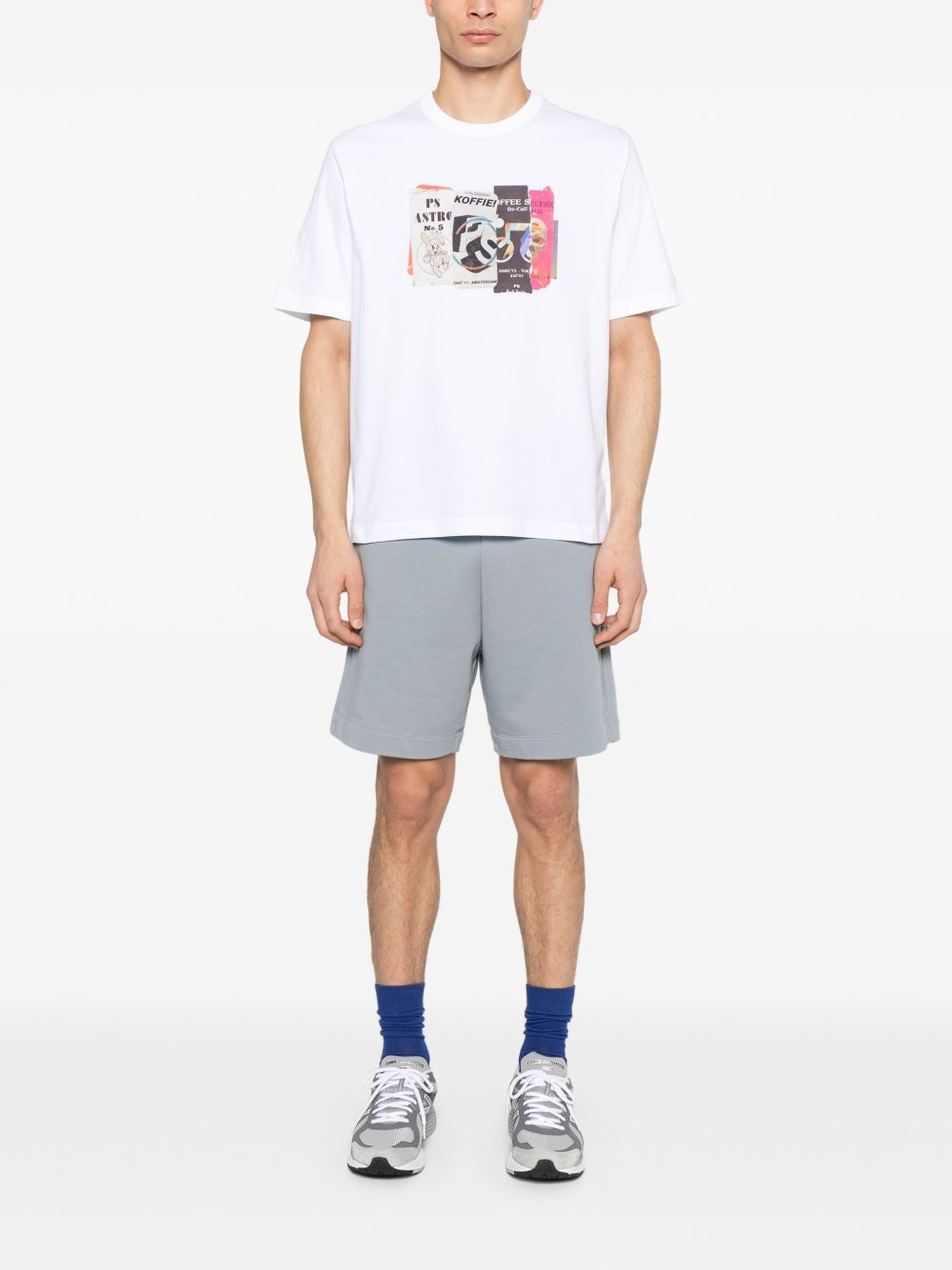 PAUL SMITH Cut & Paste Cotton Crew Neck T-Shirt