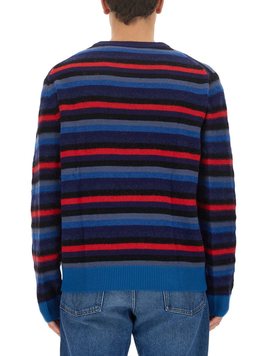 PS PAUL SMITH Stripe Pattern T-Shirt - Regular Fit (Size L)
