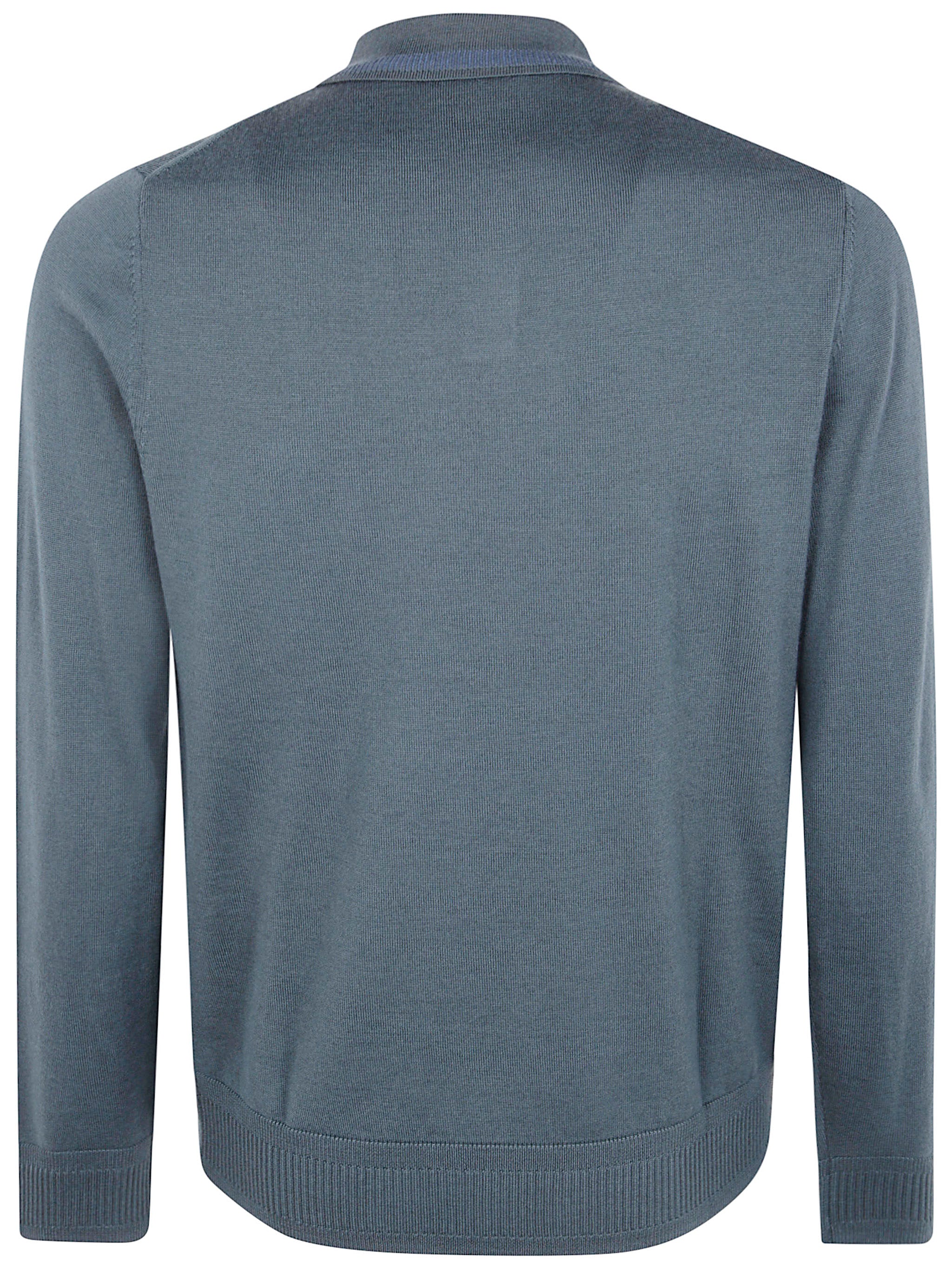 PAUL SMITH Men's Long Sleeve Merino Wool Polo Sweater