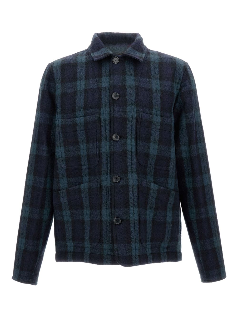 PAUL SMITH Wool Plaid Button-Up Shirt