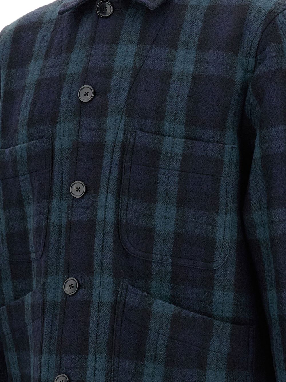 PAUL SMITH Wool Plaid Button-Up Shirt