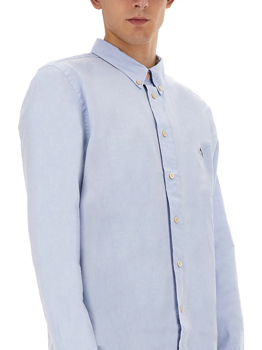 PS PAUL SMITH Men's Regular Fit Classic Collar Shirt with Zebra Logo
