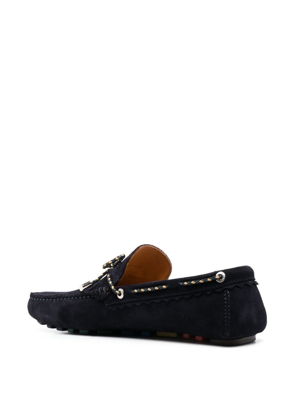 PAUL SMITH Men's Suede Leather Loafers with Rope Detailing
