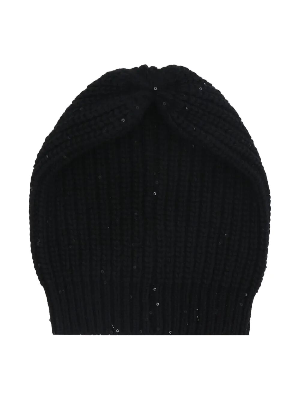 BRUNELLO CUCINELLI Ribbed-Knit Beanie with Sequin Embellishments