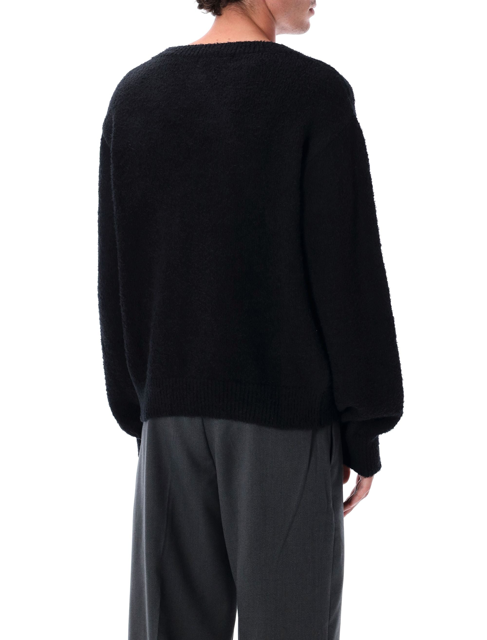 MFPEN Fuzzy V-Neck Organic Cotton Sweater - Relaxed Fit, Size L