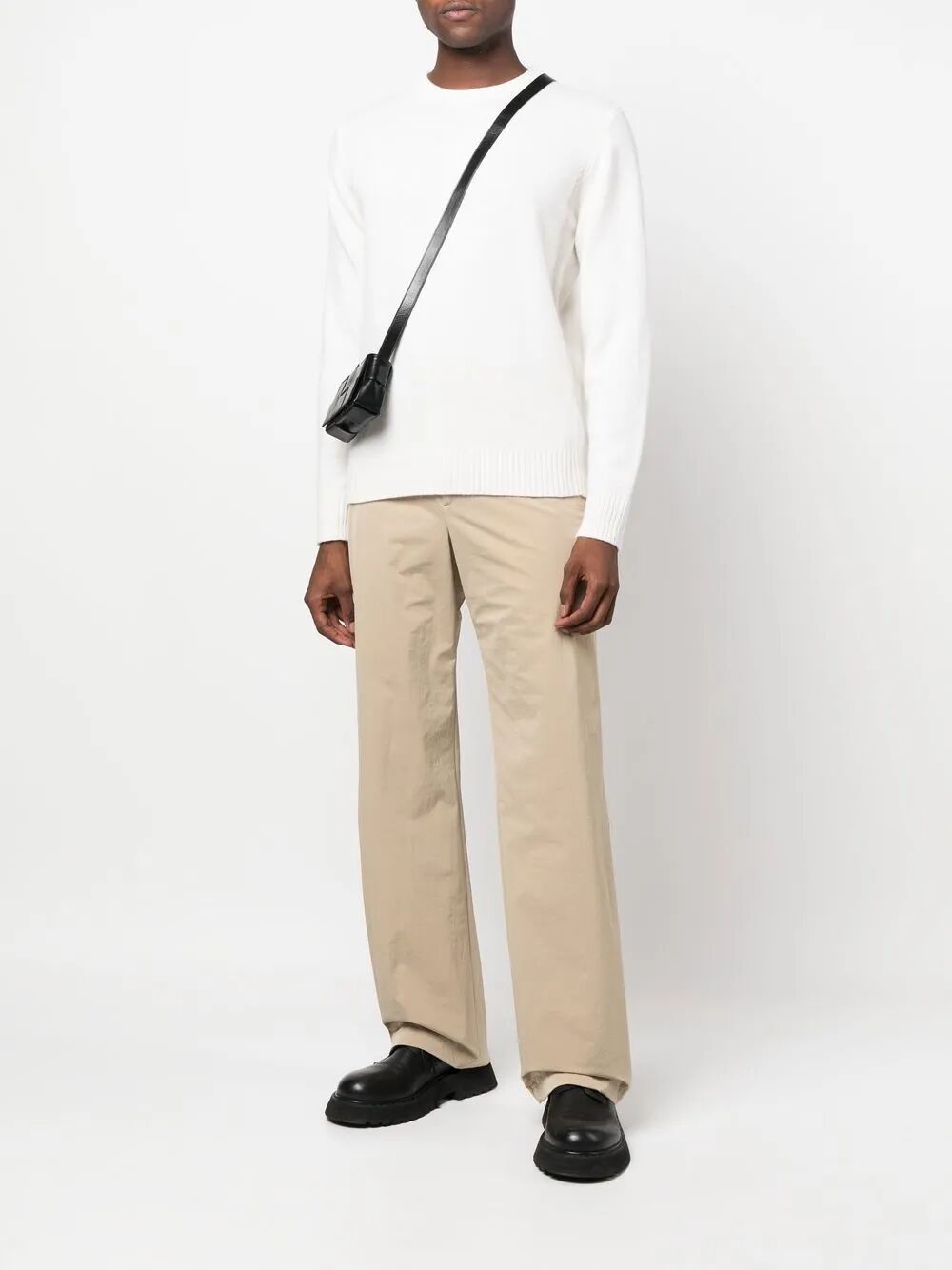 ROBERTO COLLINA Men's Classic Crew-Neck Sweater - FW25 Collection