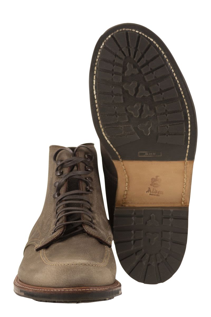 ALDEN Suede Lace-Up Boot with Commando Sole - Ankle Height