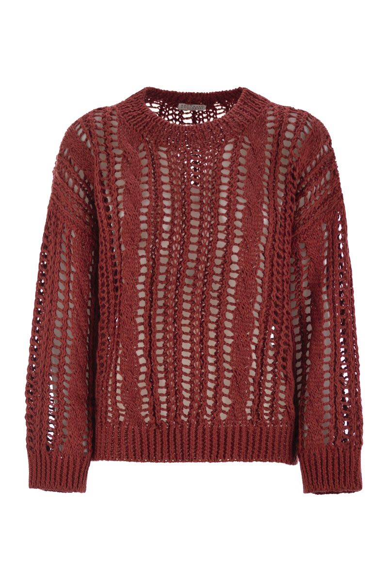 BRUNELLO CUCINELLI Cable & Mesh Jute and Cotton T-Shirt