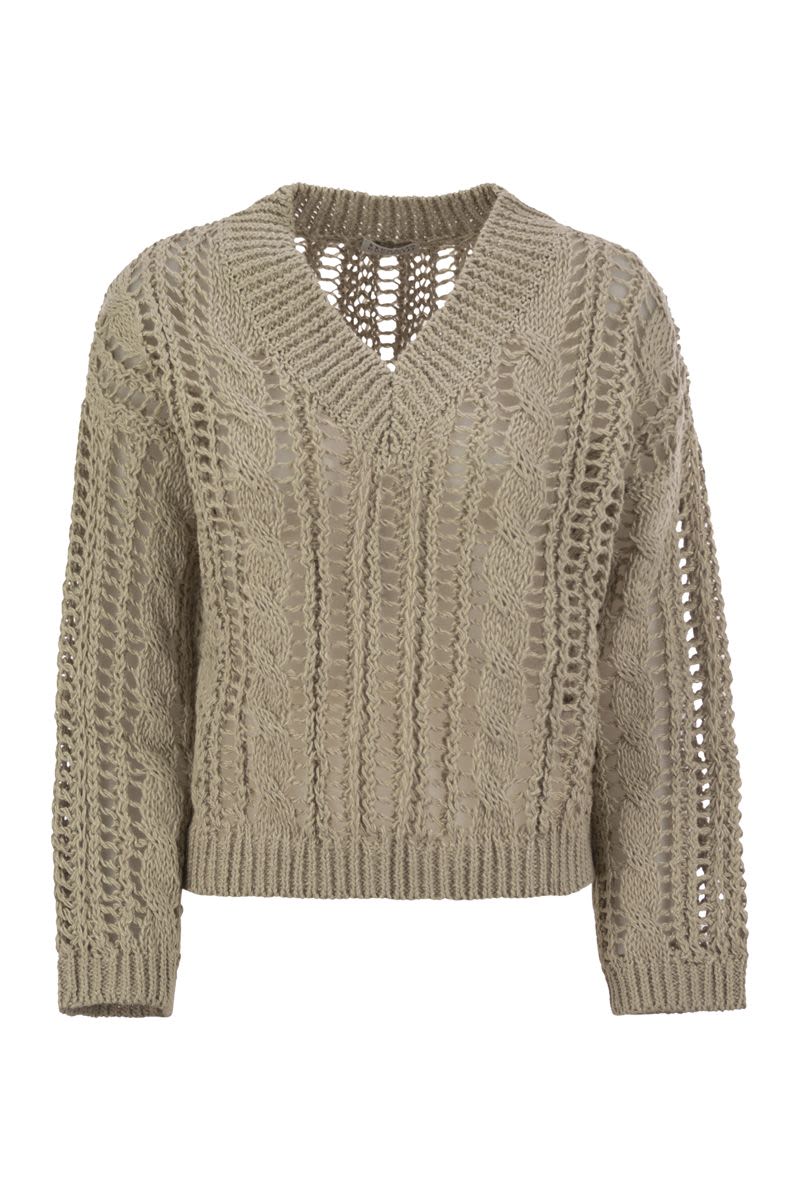 BRUNELLO CUCINELLI Elevated Cable & Mesh Jute and Cotton T-Shirt