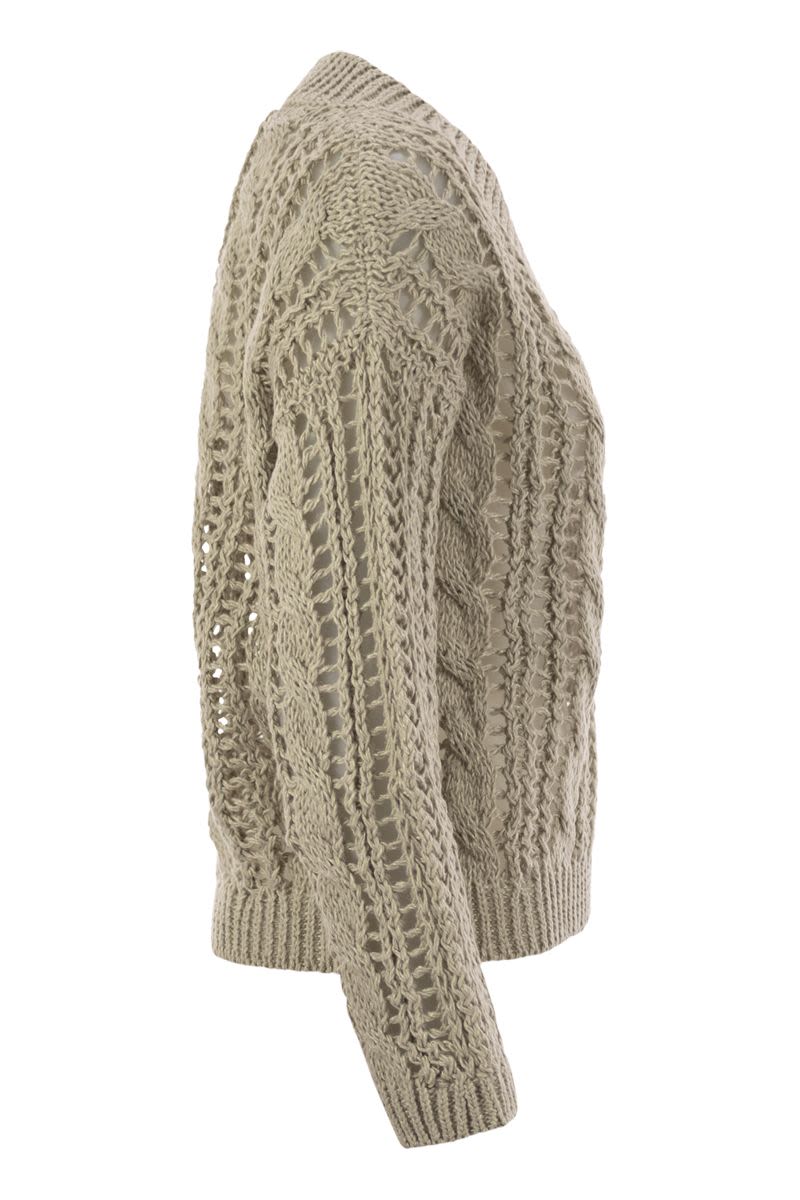 BRUNELLO CUCINELLI Elevated Cable & Mesh Jute and Cotton T-Shirt