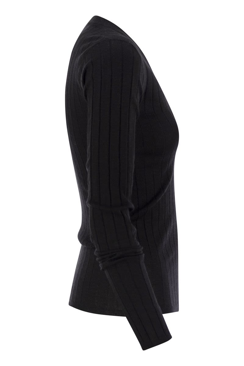 BRUNELLO CUCINELLI Lightweight Cashmere and Silk Broad Rib Sweater