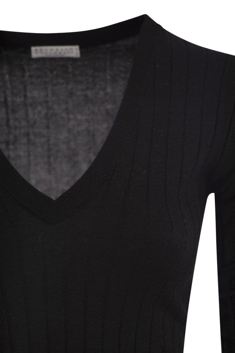 BRUNELLO CUCINELLI Lightweight Cashmere and Silk Broad Rib Sweater