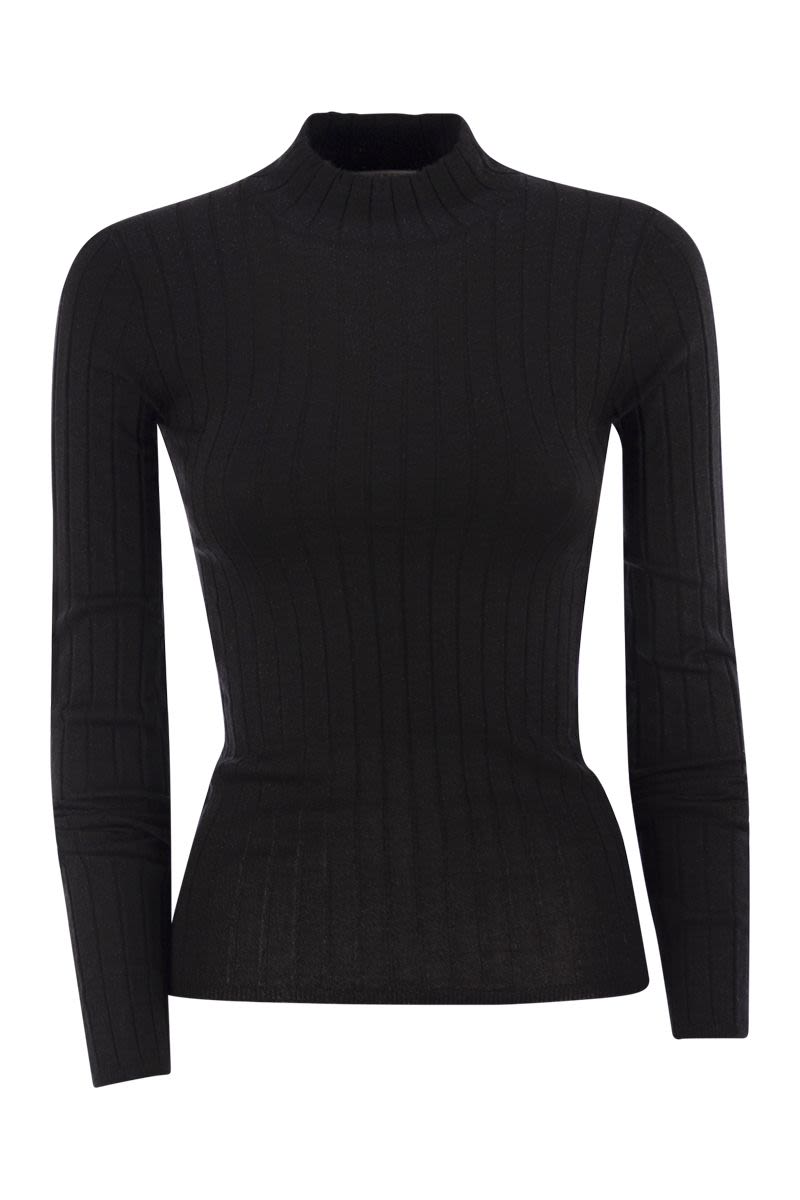 BRUNELLO CUCINELLI Lightweight Cashmere and Silk Broad Rib Sweater
