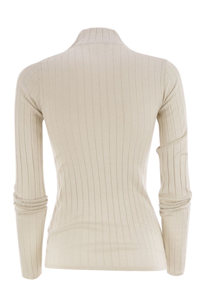 BRUNELLO CUCINELLI Lightweight Cashmere and Silk Broad Rib Sweater