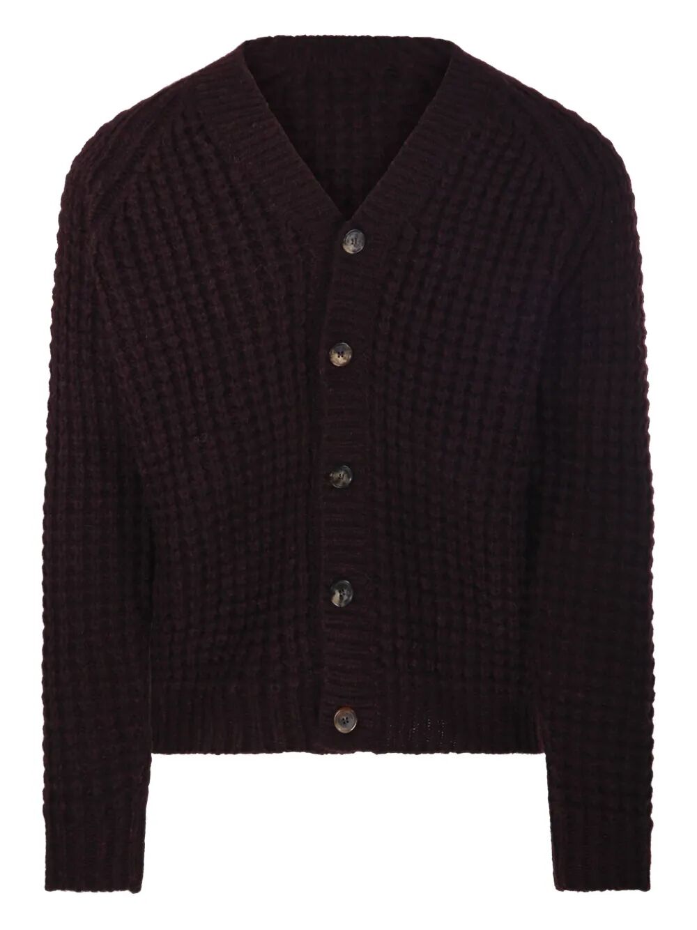ROBERTO COLLINA Ribbed Knit V-Neck Cardigan
