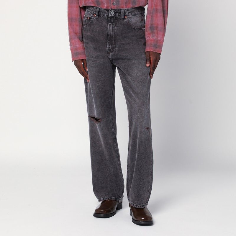 OUR LEGACY Faded Effect Distressed Jeans with Rips for Men