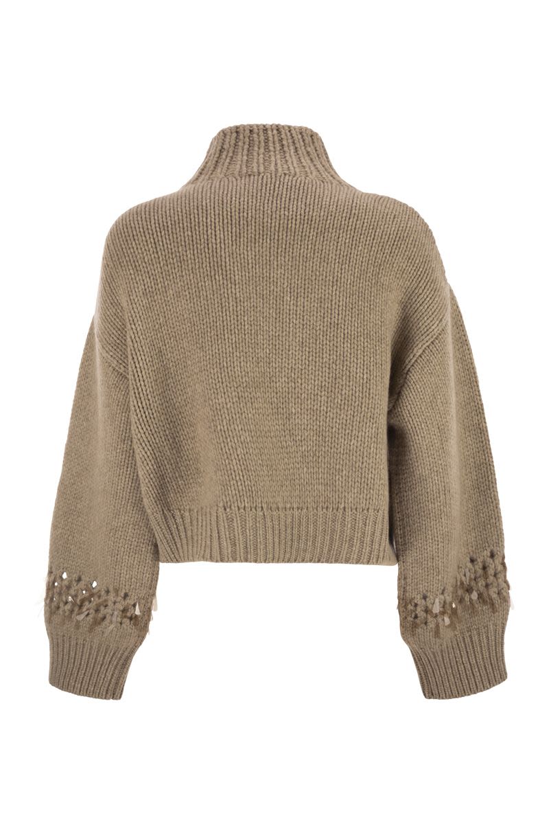 BRUNELLO CUCINELLI Cashmere Turtleneck Jumper with Embroidered Details