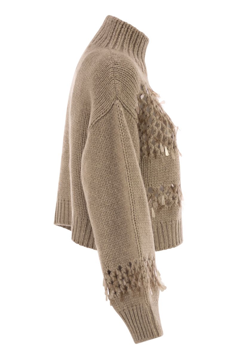 BRUNELLO CUCINELLI Cashmere Turtleneck Jumper with Embroidered Details