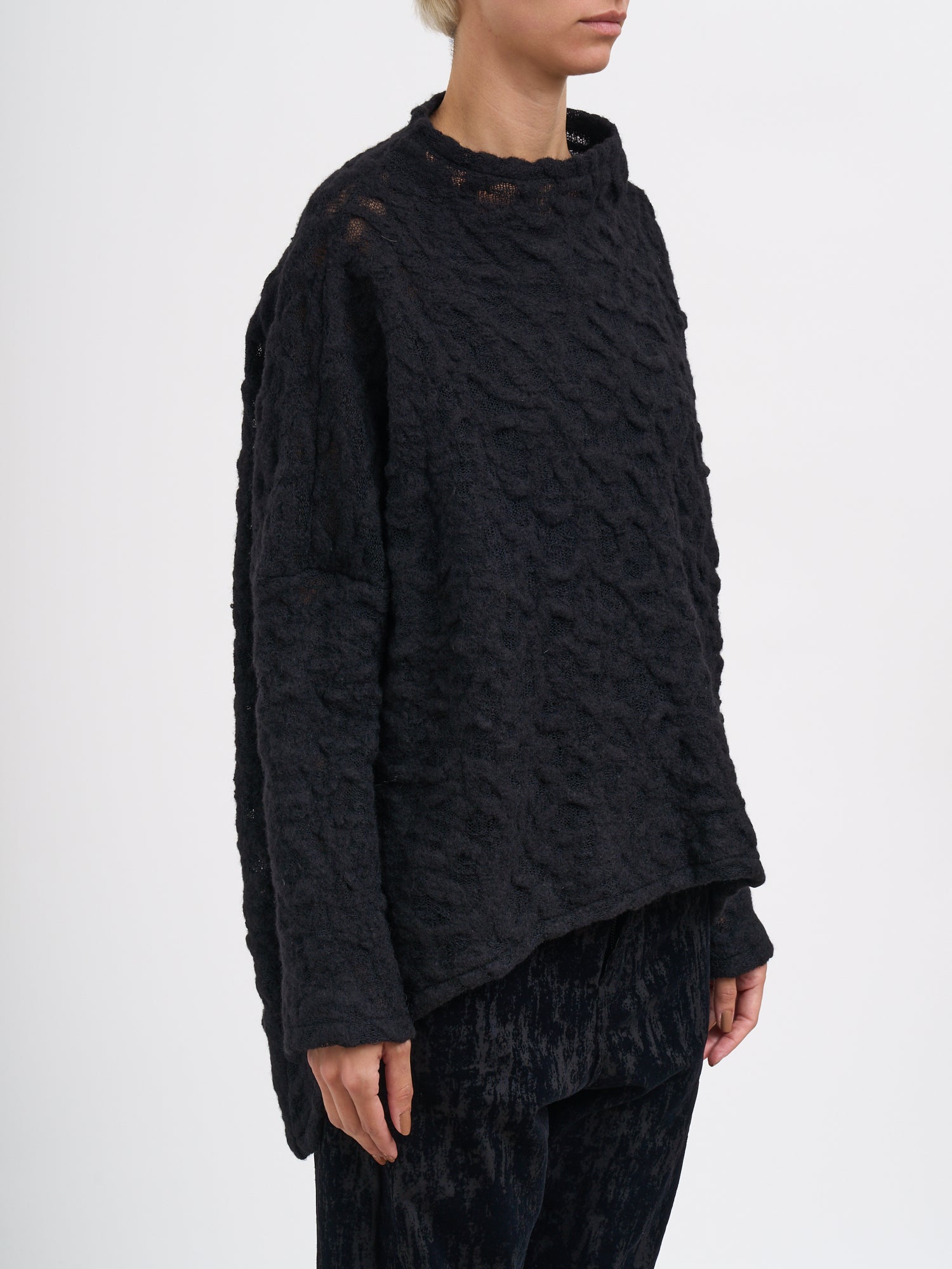 NOSTRASANTISSIMA Oversized Openwork Wool Sweater - Size 40