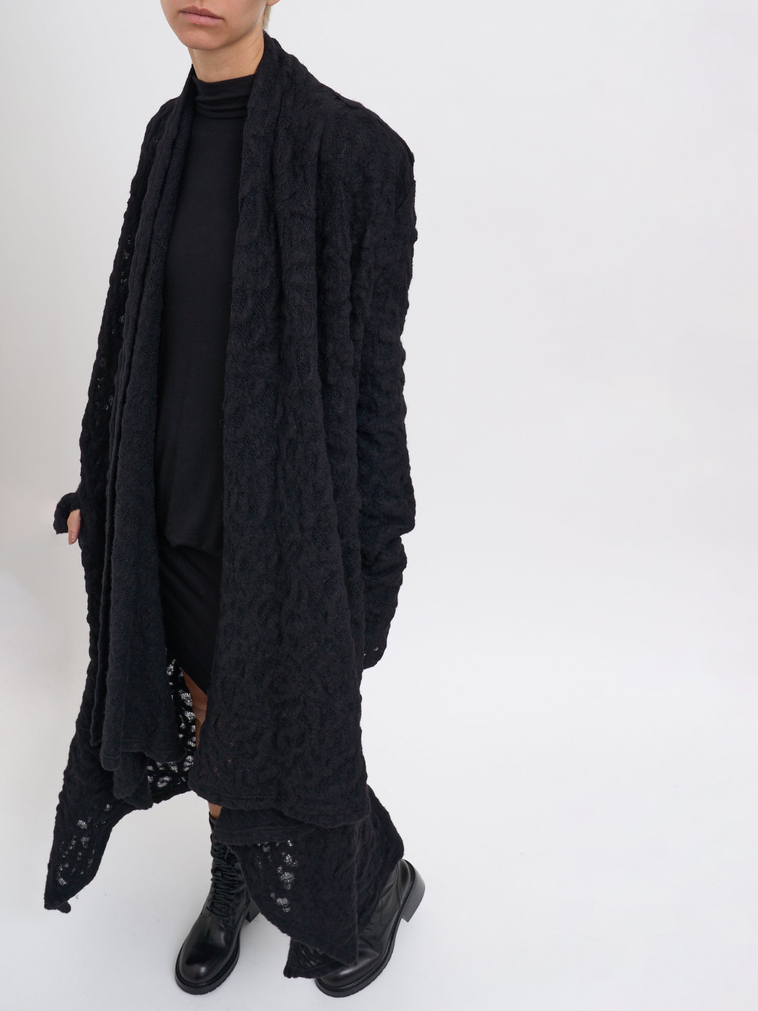 NOSTRASANTISSIMA Perforated Wool Hood for Women - FW25