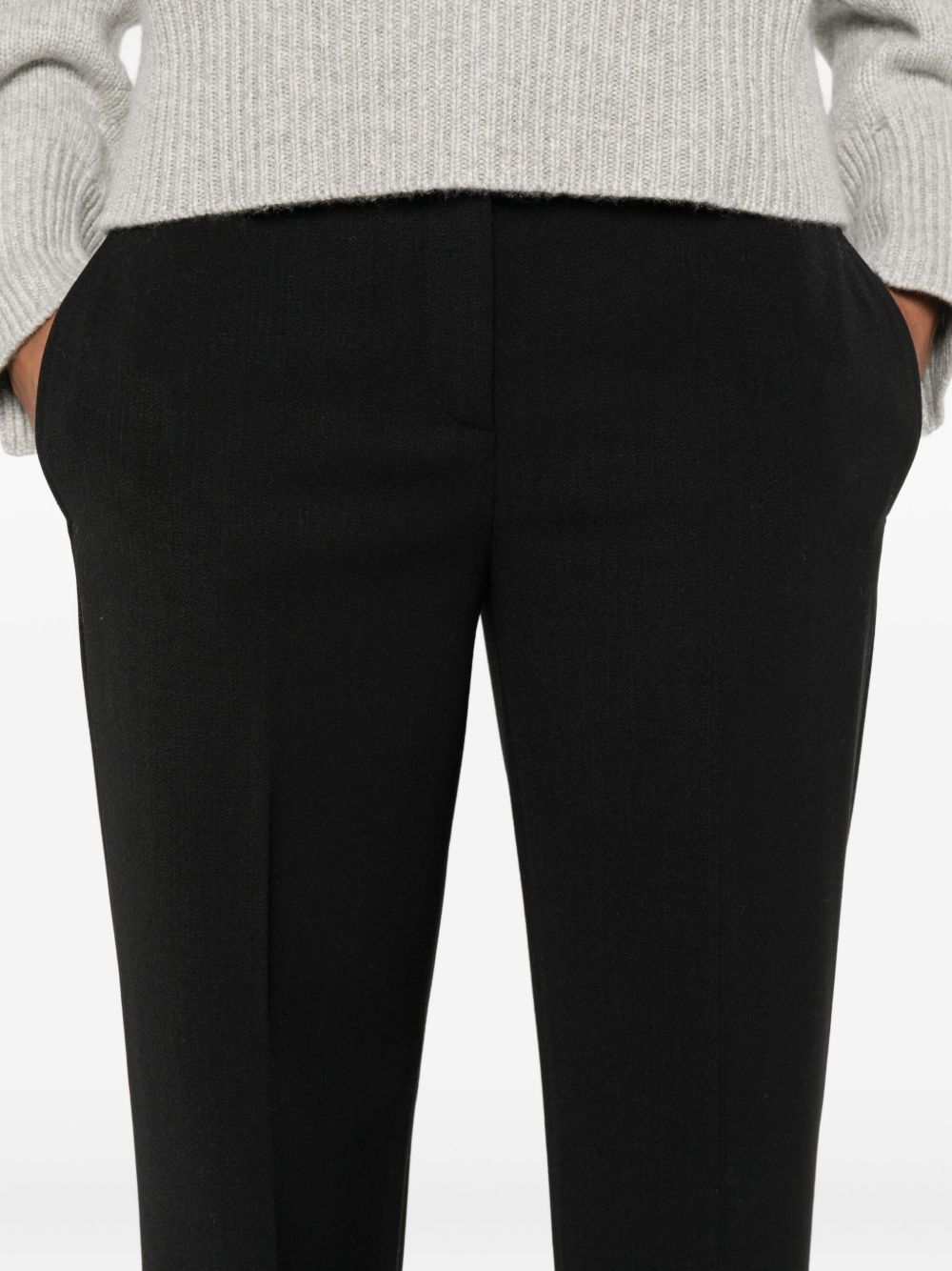 VIA MASINI 80 Wool Blend Straight Leg Trousers