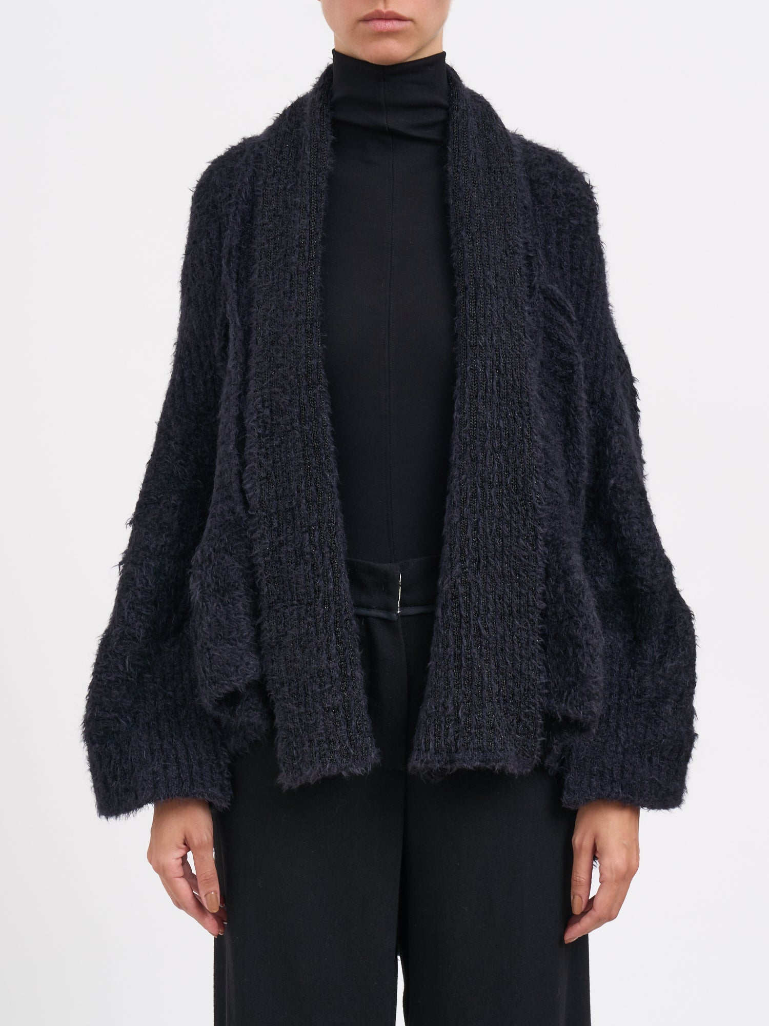 ALESSANDRA MARCHI Knit Cape with Side Pockets - Size 40