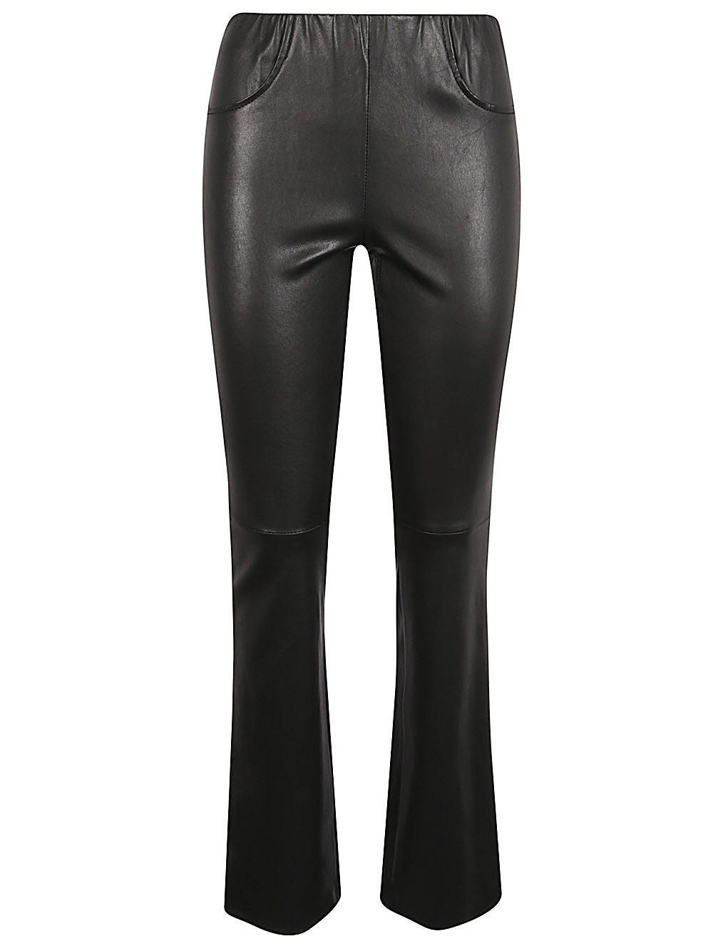 VIA MASINI 80 Flared Leg Leather Trousers